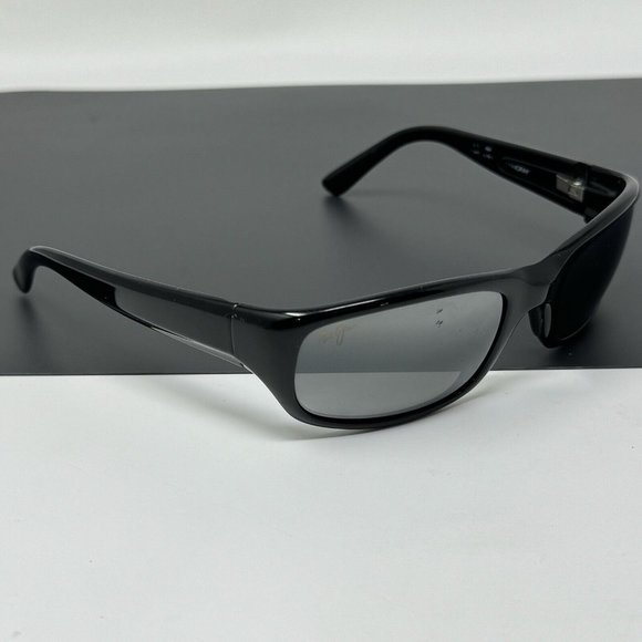 Maui Jim Mj-103-02 Sunglasses Mens Black Wrap Gray Lens 55-22-129 main image 8